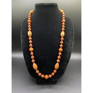 Multi Wood and Plastic Bead Necklace